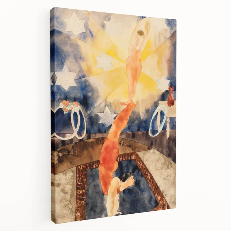 Two Acrobats in Red Tights - Abstract Modern Art for Wall Decor Best Price