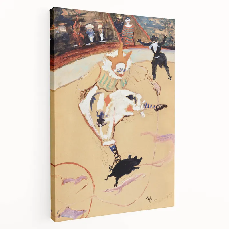 At the Circus - Playful Clown Art Print by Henri de Toulouse-Lautrec Bulk Order