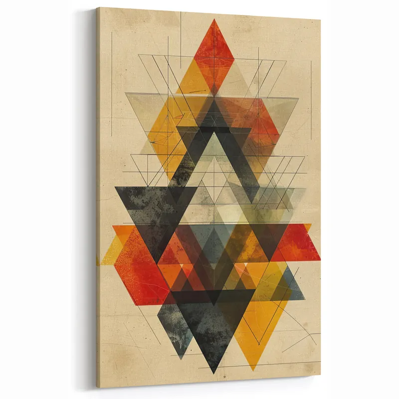 Minimalist Geometric Wall Art in Warm Tones - Modern Abstract Decor Fast Shipping