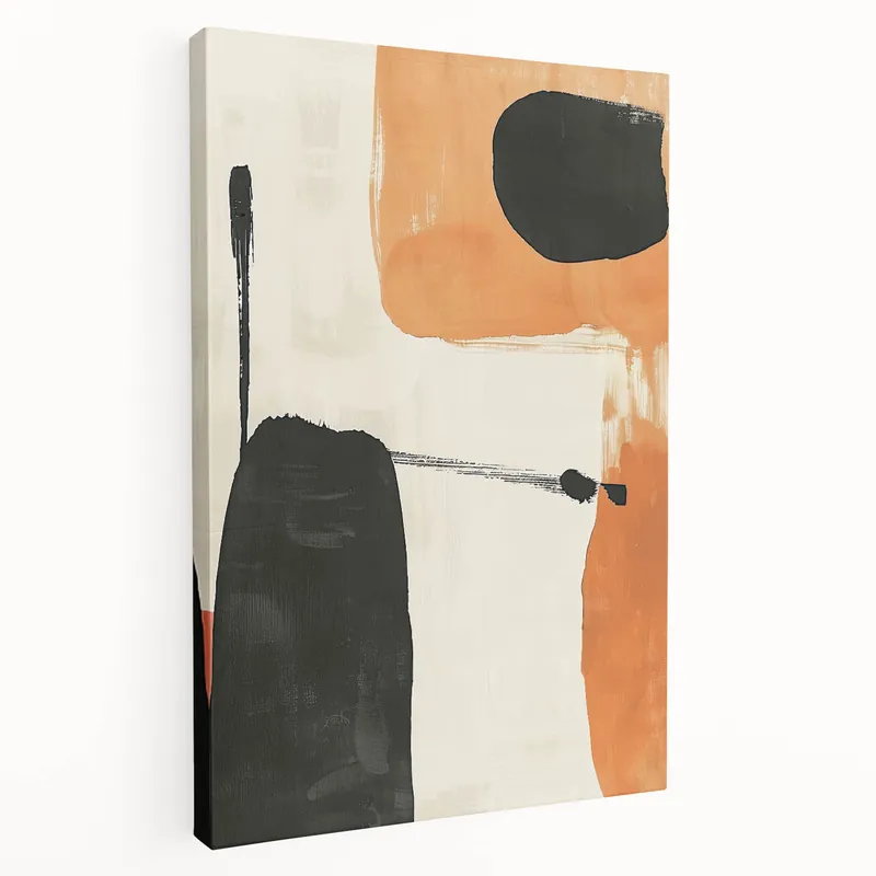 Super Sale Bold Abstract Minimalist Art - Orange and Black Modern Wall Decor