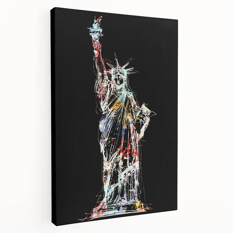 Abstract Statue of Liberty Art - Colorful New York City Landmark Print Warranty Included