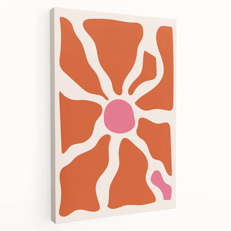 While Supplies Last Bohemian Wall Art - Abstract Orange and Pink Boho Chic Canvas Print