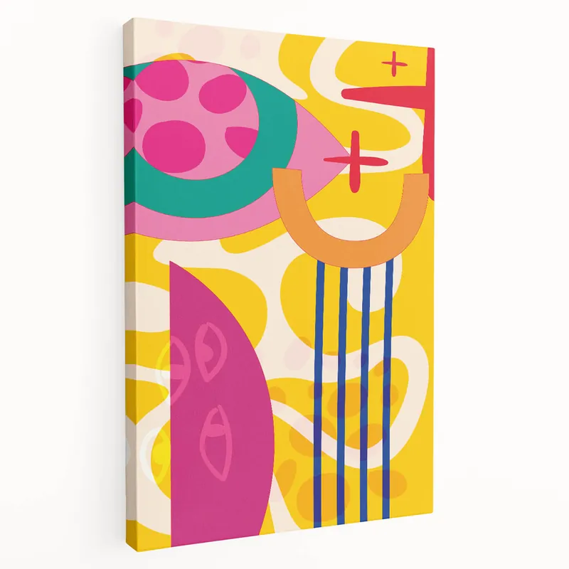 Place Order Bold Abstract Boho Wall Art | Vibrant Bohemian Decor Canvas | Artistic Print