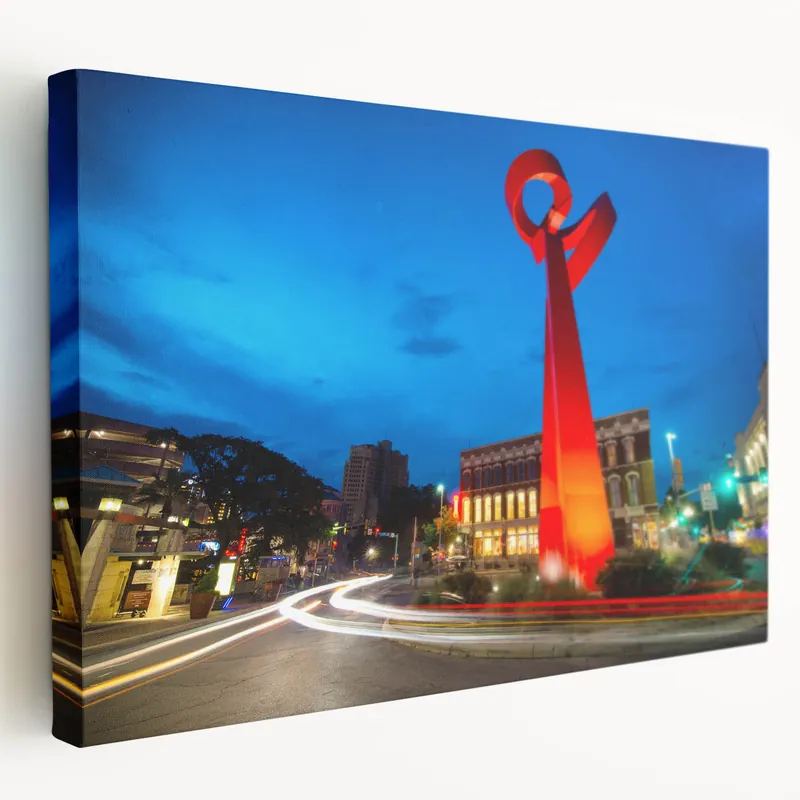 San Antonio Wall Art - Torch of Friendship Sculpture Texas Cityscape Print Original