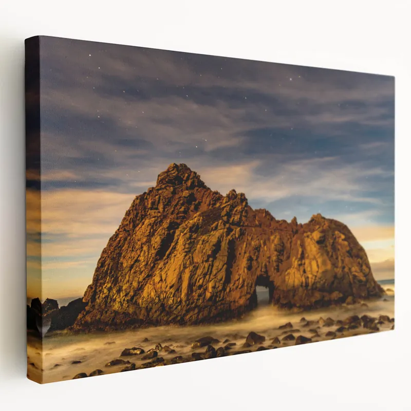 Don’t Miss Out Starlit Night at Big Sur’s Keyhole Rock – California Coastal Wall Art