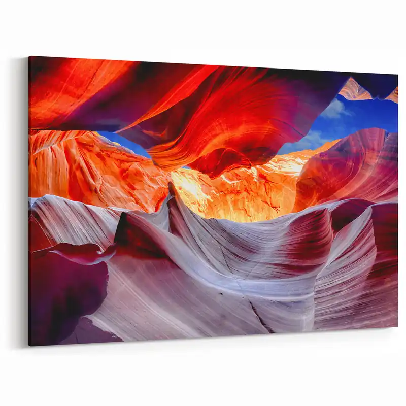 Cheap Majestic Antelope Canyon Wall Art - Red and Purple Arizona Canyon Print