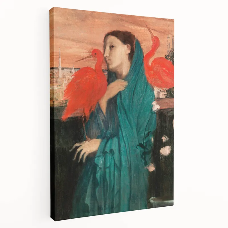 Seasonal Sale Edgar Degas Prints | Woman with Red Birds | Famous Impressionist Art