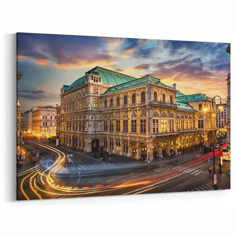 Vienna Wall Decor – Historical Vienna Opera House at Sunset in Stunning Detail Fan Favorite
