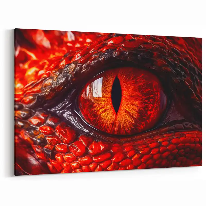 Fiery Reptile Eye Close-Up Wall Art - Bold Wildlife Photography Print Free Shipping
