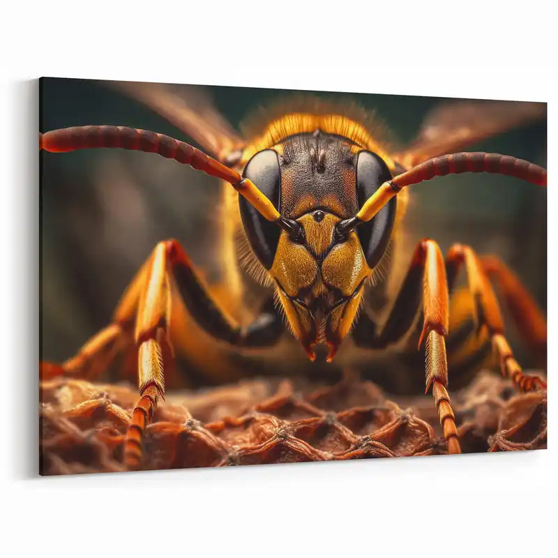 Viral Wasp Close-Up Animal Wall Art - Wildlife Nature Photography Canvas Print
