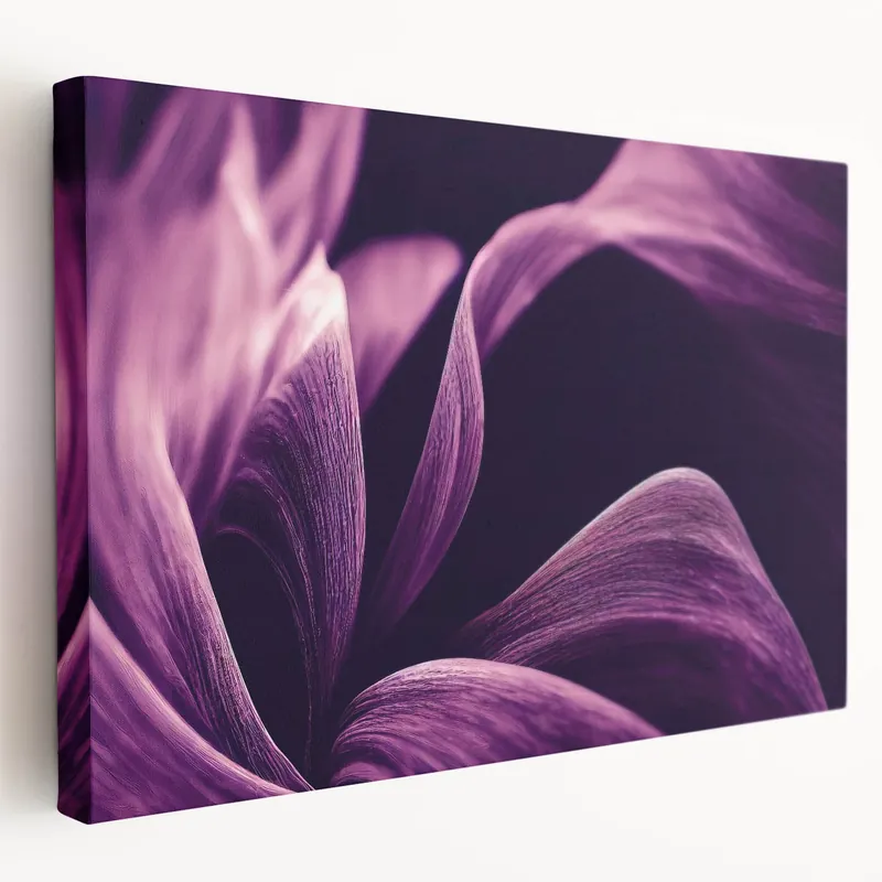 Abstract Purple Floral Wall Art: Nature-Inspired Flowing Petals Canvas Final Sale