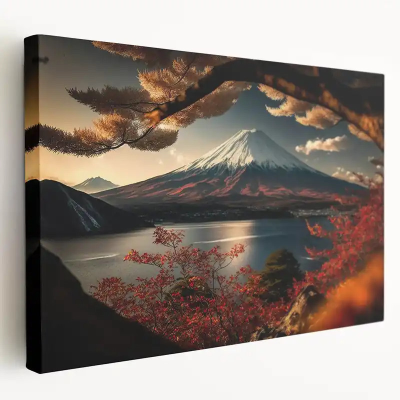 Budget Mount Fuji Autumn Canvas - Japanese Scenic Art for Home Decor