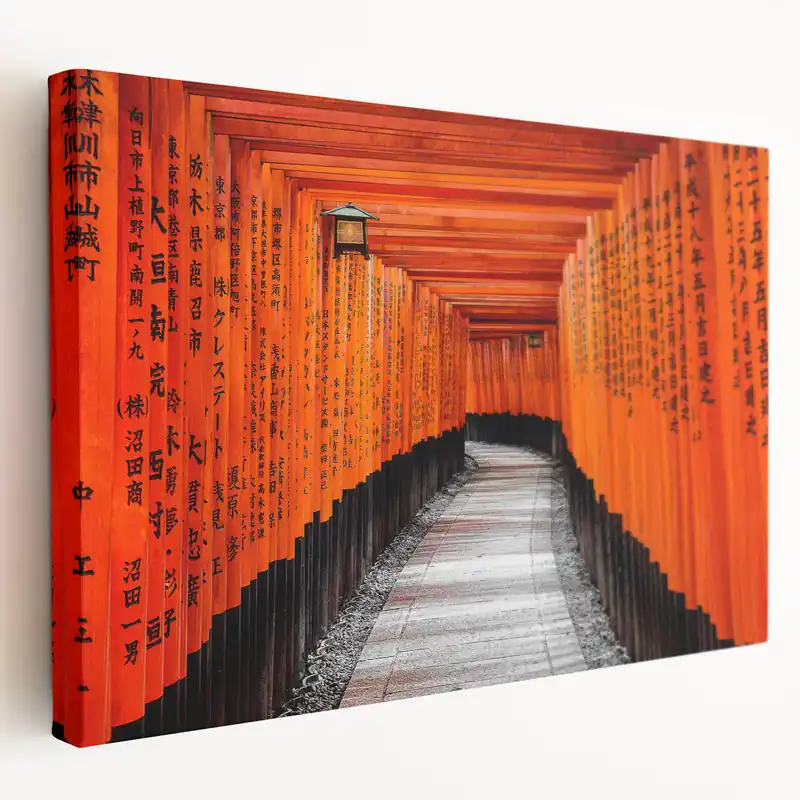 Kyoto Cityscape Prints - Vibrant Torii Gate Pathway in Japanese Art Special Discount