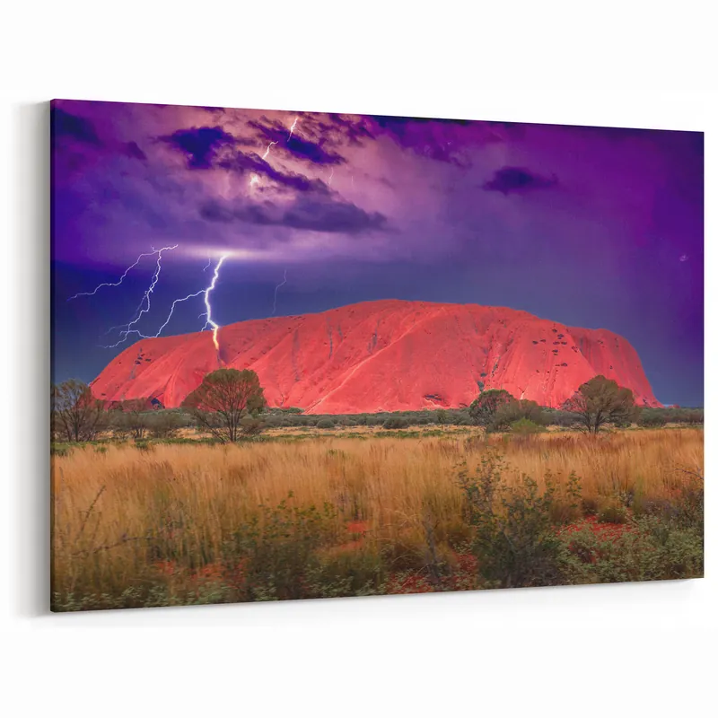Ayers Rock Wall Art - Uluru Lightning Storm Landscape Photography Professional Grade