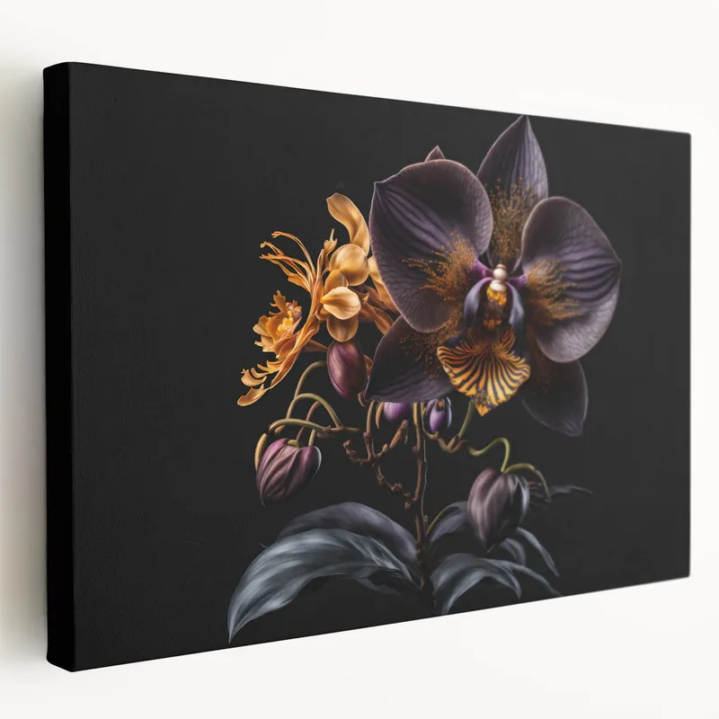 Wholesale Luxurious Dark Orchid Wall Art - Botanical Orchid Canvas Print Decor