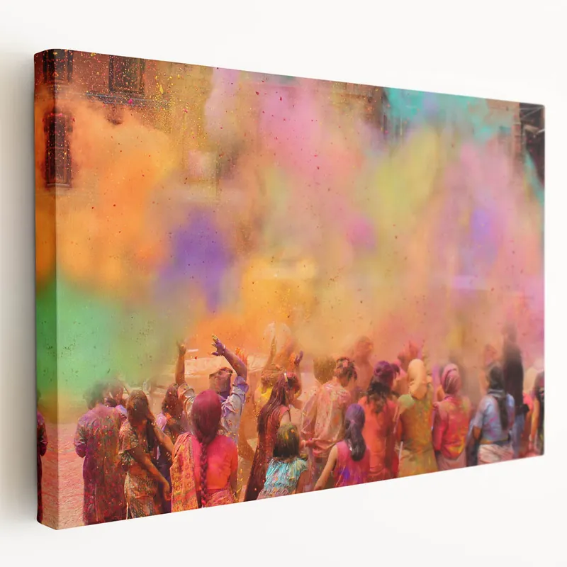 Affordable India Themed Wall Posters - Colorful Holi Festival Celebration in India Art