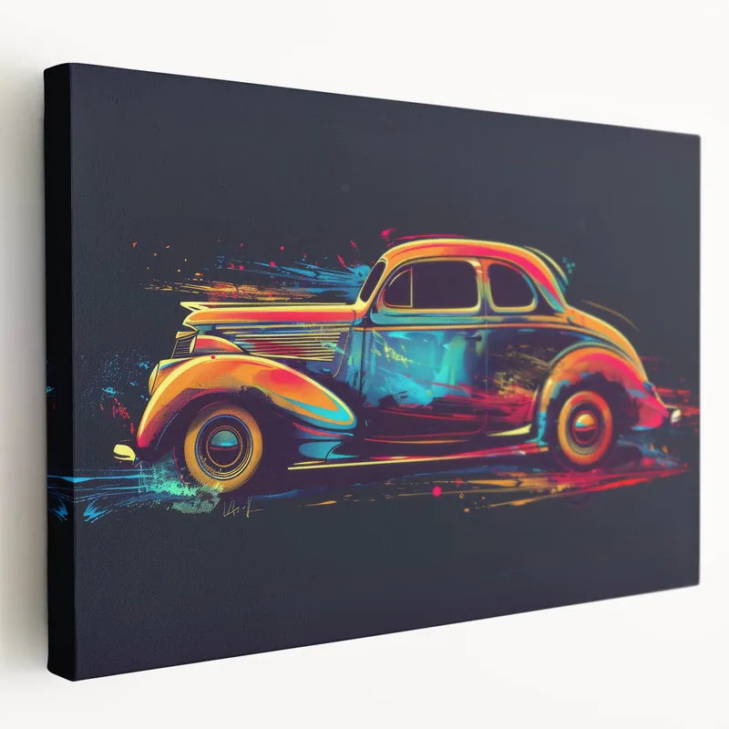 Vintage Car Art: Bold Retro Vehicle Prints - Vibrant Classic Decor Factory Price