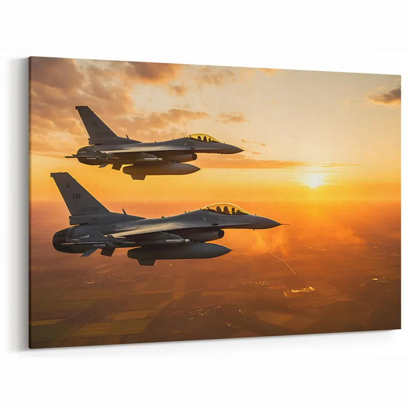 Low Price F-16 Jets at Sunset - Stunning Aviation Wall Art for Home Decor