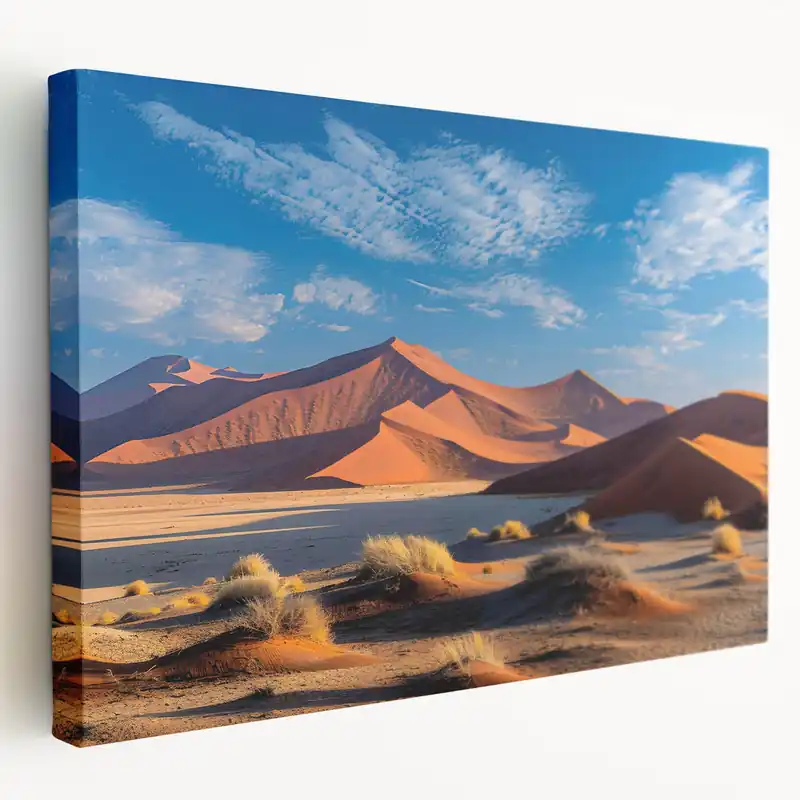 Vibrant Desert Dune Wall Art - Stunning Red Sand Dunes Under Blue Sky Holiday Sale
