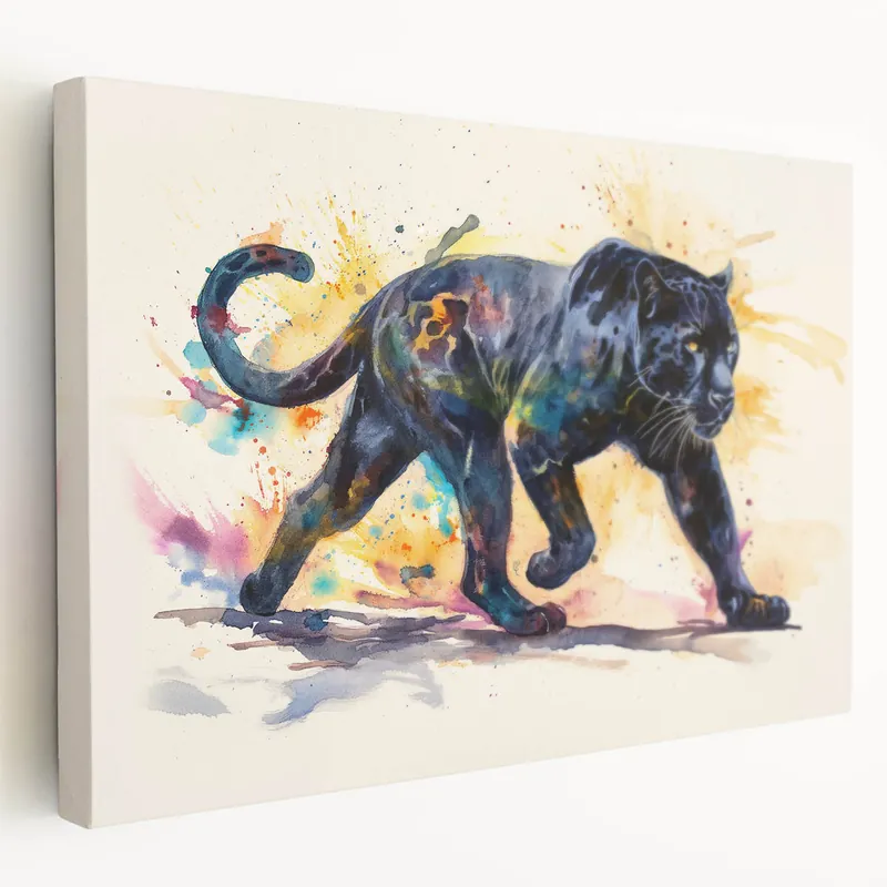 Special Offer Vibrant Black Panther Canvas Art - Dynamic Wild Cat Decor for Bold Spaces