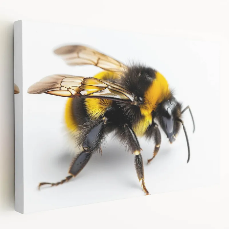 Holiday Sale Close-Up Bumblebee Wall Art - Minimalist Nature-Inspired Canvas Print