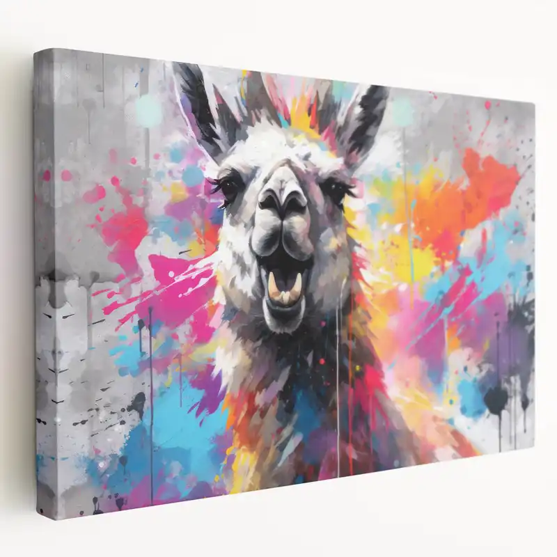 Viral Vibrant Llama Wall Art - Modern Canvas & Framed Prints for Bold Decor
