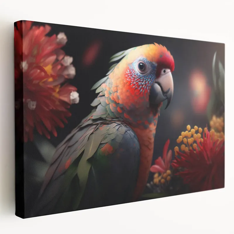 Elegant Parrot and Floral Wall Art – Vibrant Nature-Inspired Decor Special Offer