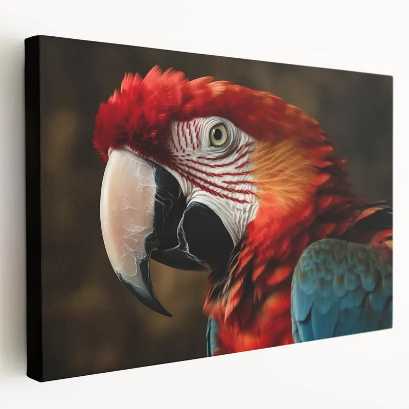 Direct From Factory Majestic Scarlet Macaw Wall Art - Bold Parrot Canvas Print Decor