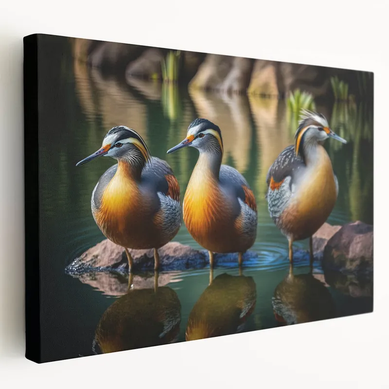 Trio of Ducks Wall Art - Elegant Duck Canvas Print for Nature Decor Last Chance