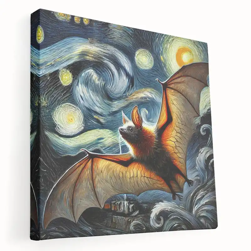 Top Rated Majestic Bat Wildlife Art - Stunning Night Bat Canvas Wall Decor