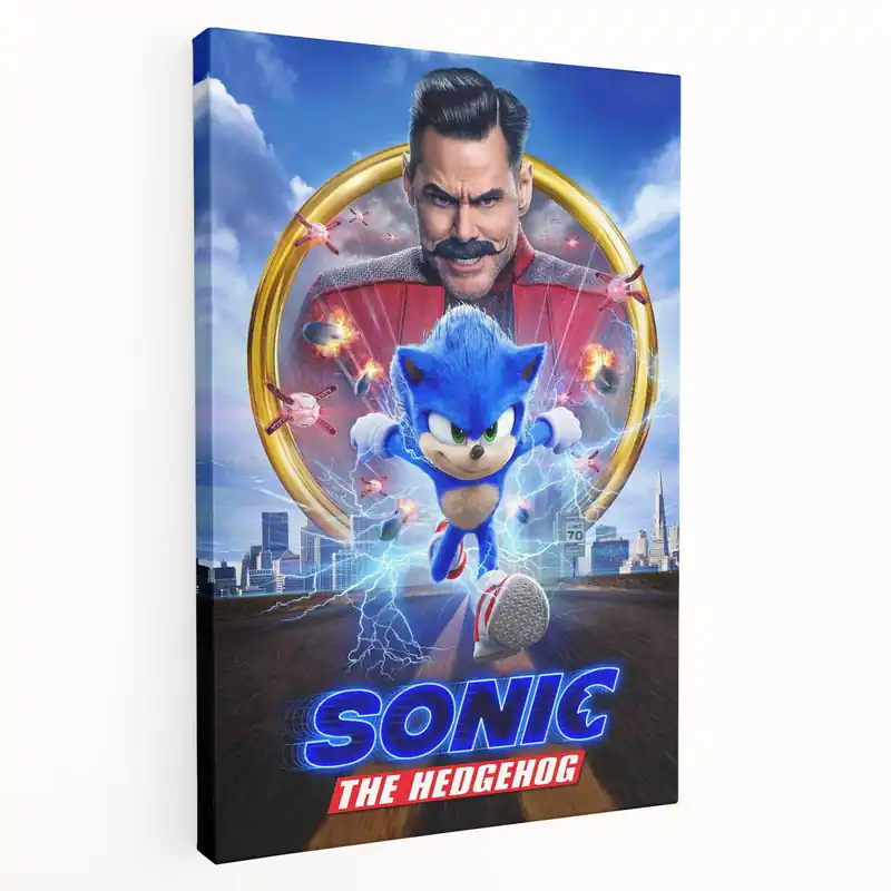 Deal 2020s Vintage Movie Poster - Sonic the Hedgehog Action Film Art