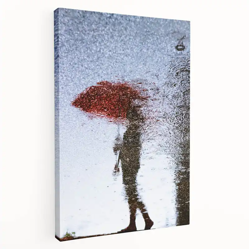 Viral Urban Scenery Wall Art – Contemporary Rain Reflection Photography