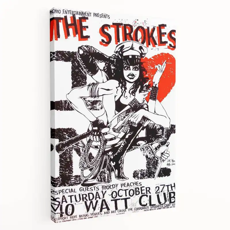 The Strokes Retro Concert Poster – Vintage Band Art, 2001 Show Last Chance
