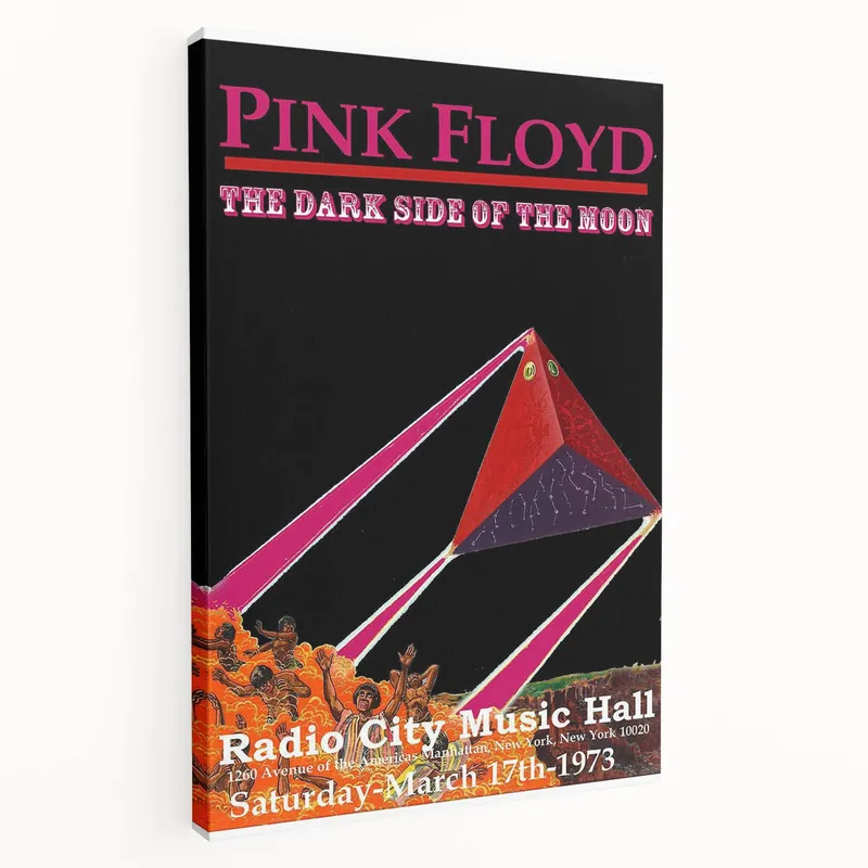 Super Sale Pink Floyd Dark Side of the Moon 1973 Retro Poster - Radio City Music Hall