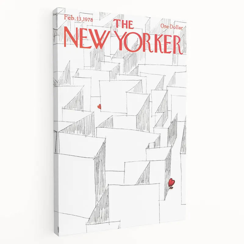 Vintage New Yorker Poster – Heart in the Maze Art Print Affordable