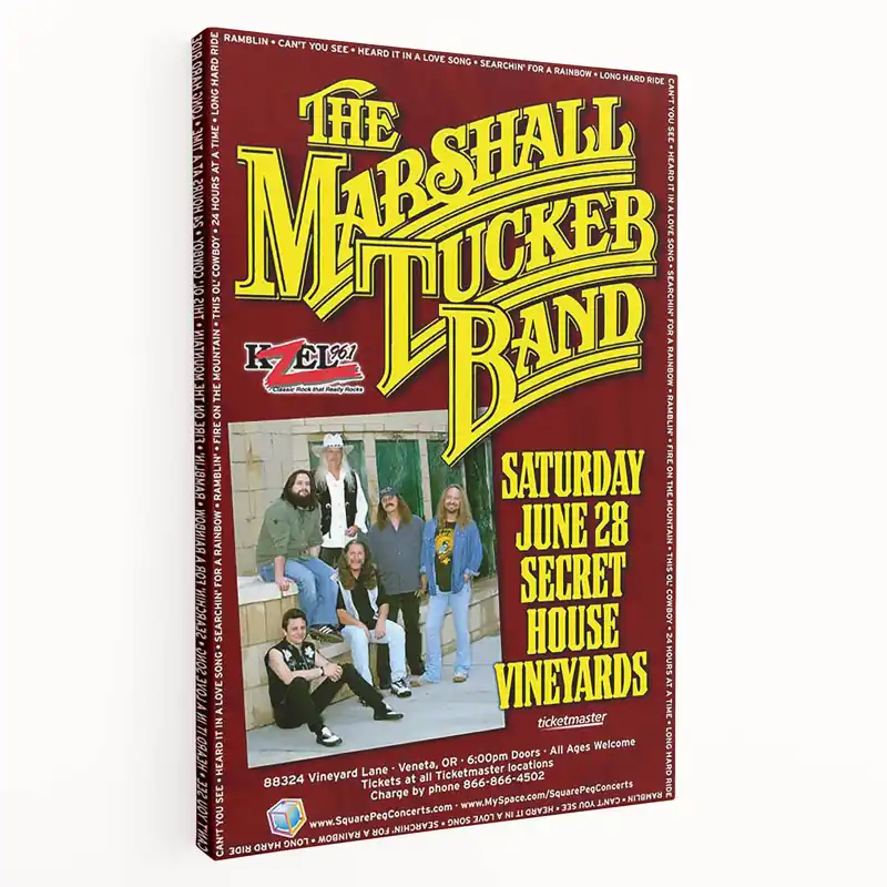 The Marshall Tucker Band Poster – Vintage 2016 Concert Art Modern