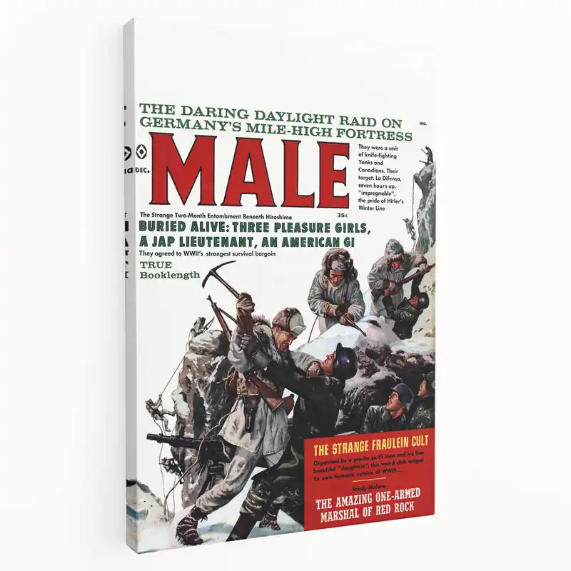 Vintage Magazine Cover Art – Male Adventure WWII Cover Print Seasonal Sale