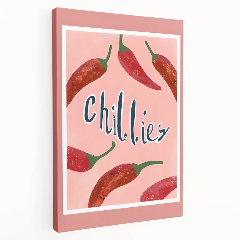 Wholesale Kitchen Quote Wall Art – Spicy Chili Fruit Illustration Prints