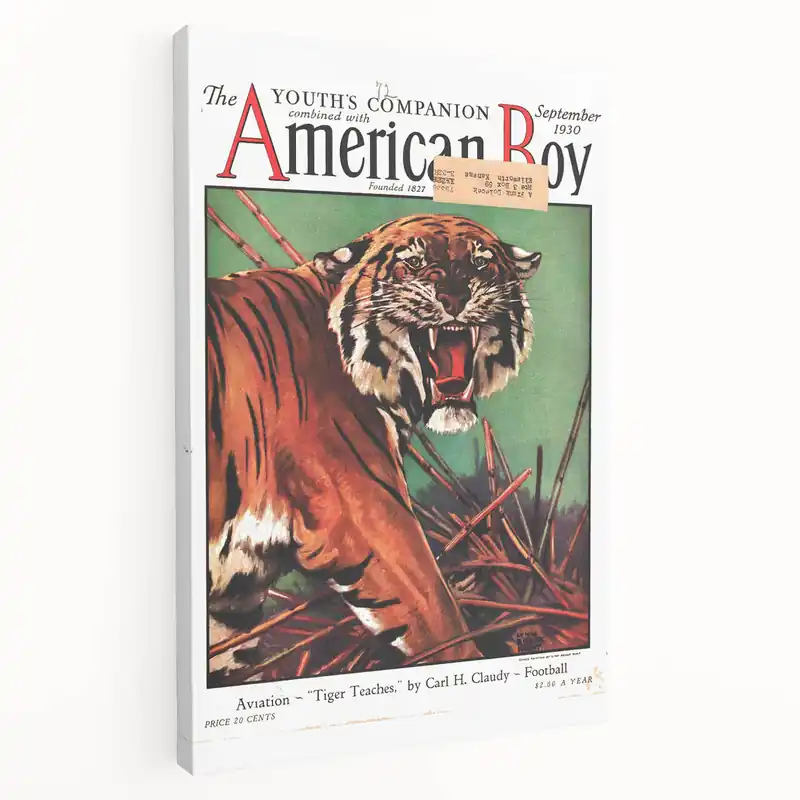 Vintage Magazine Cover Art - American Boy September 1930 Tiger Teaches Brand New