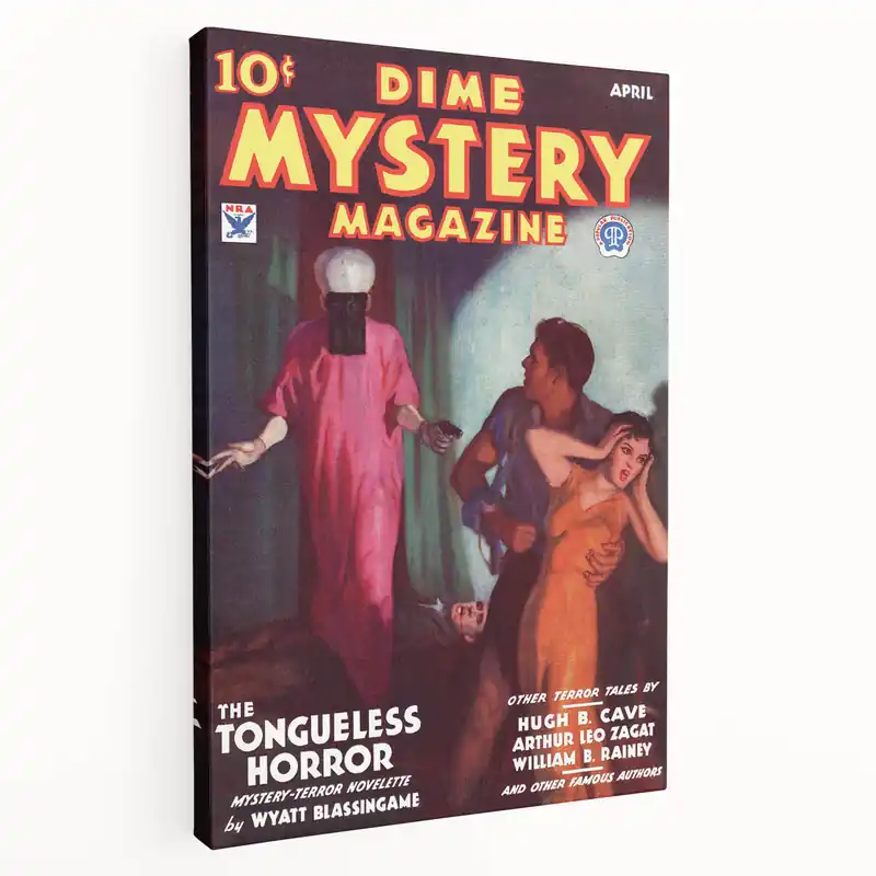 Top Pick Dime Mystery Magazine Cover Art – Retro Horror Mystery Wall Decor