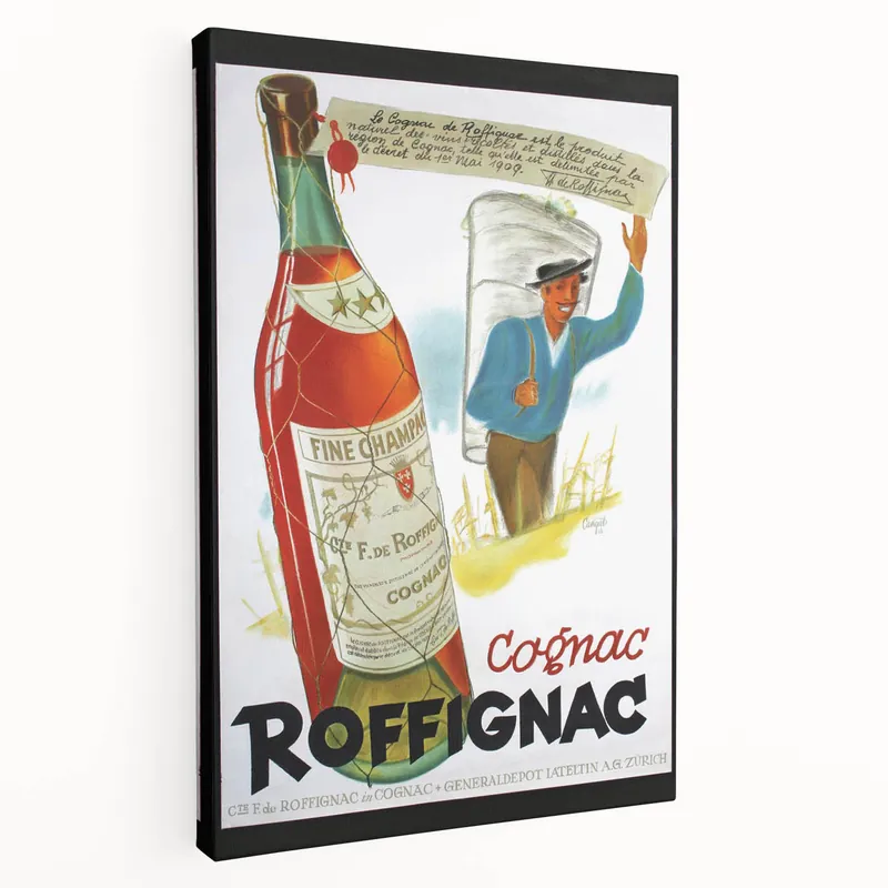 Vintage Cognac Roffignac Poster – Retro Liquor Ad with Colorful Design Limited Time