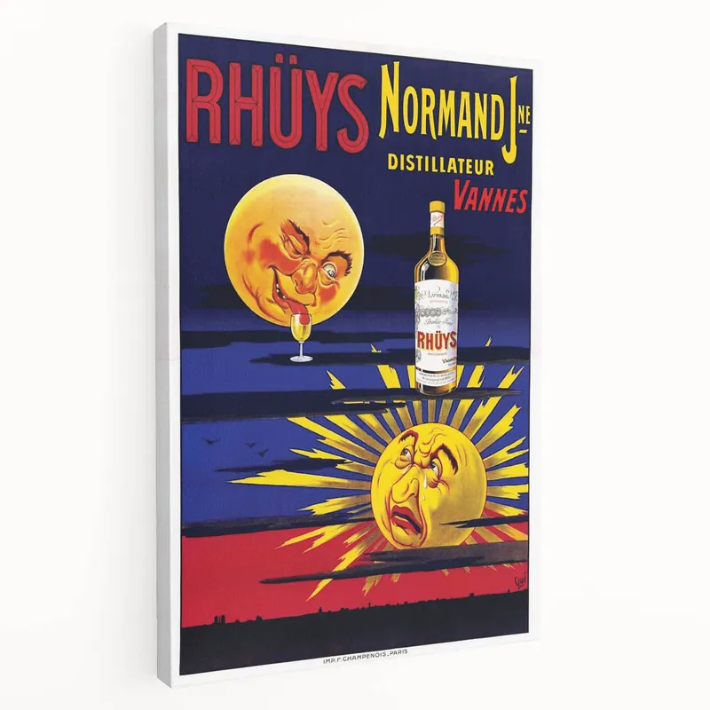 Weekend Sale Vintage Rhüys Normand Poster – Retro Brandy Ad with Playful Design