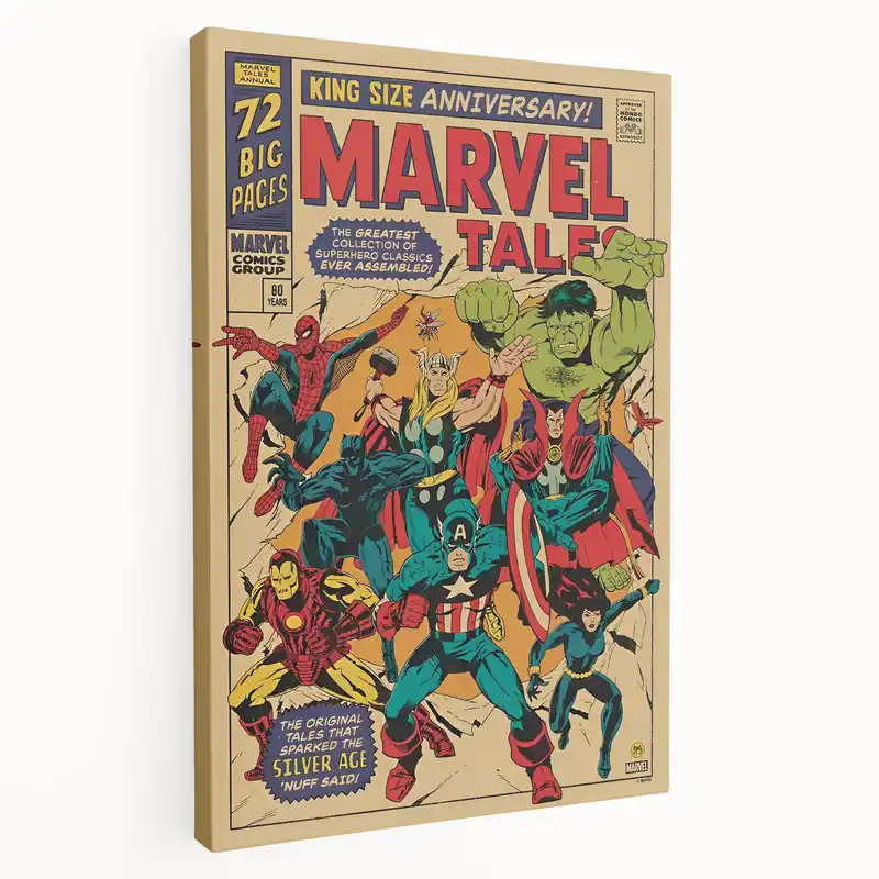 Vintage Marvel Tales Wall Art – Classic Superhero Anniversary Print Best Seller