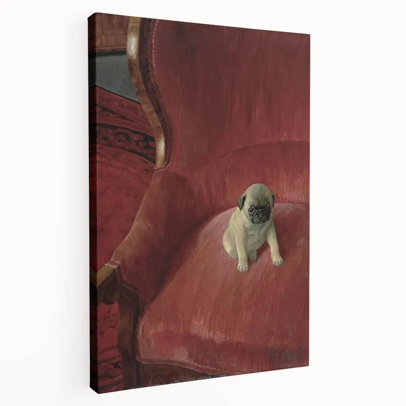 Vintage Animal Art – Playful Pug in Classic Pet Portrait Trusted Brand