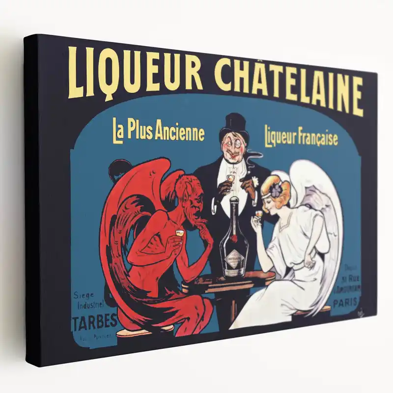 Vintage Advertising Poster: Liqueur Châtelaine Retro Art for Your Home Premium