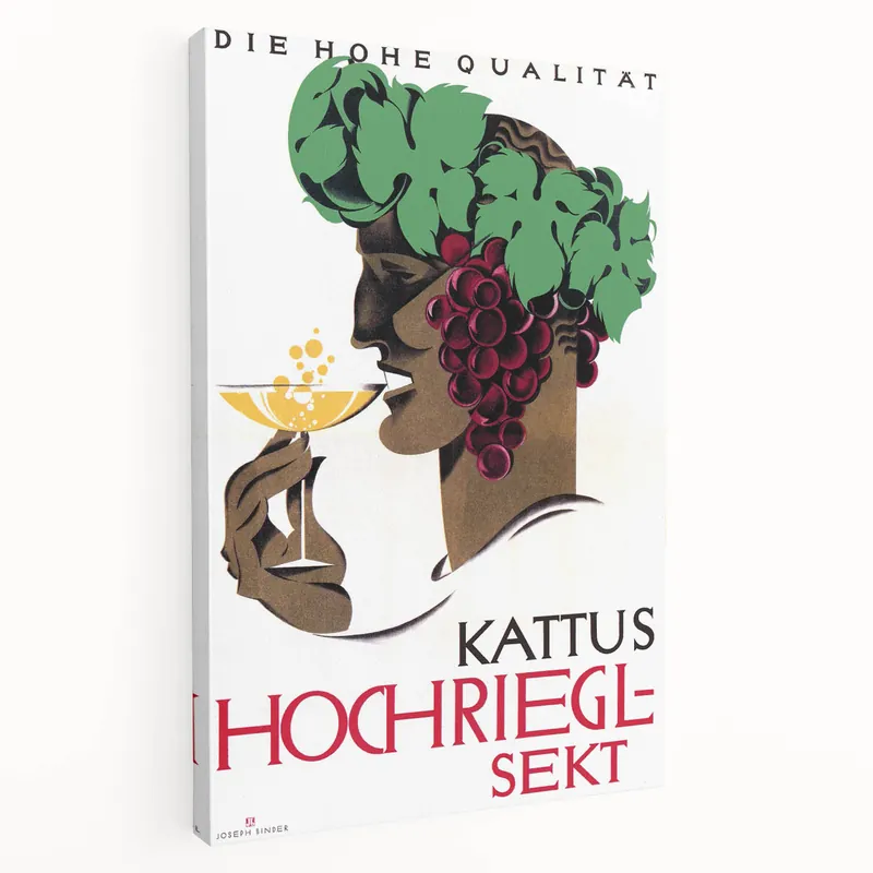 Vintage Kattus Hochriegl Sekt Advertising Poster - Retro Wall Art Weekend Sale