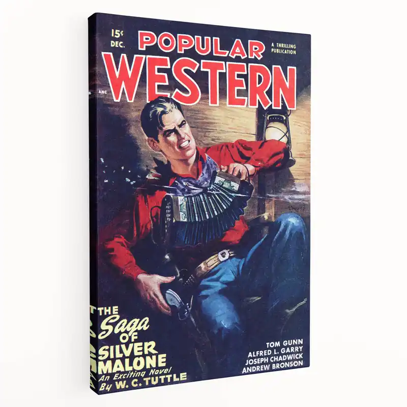 Vintage Magazine Cover Art - Retro Western Adventure Print Top Pick
