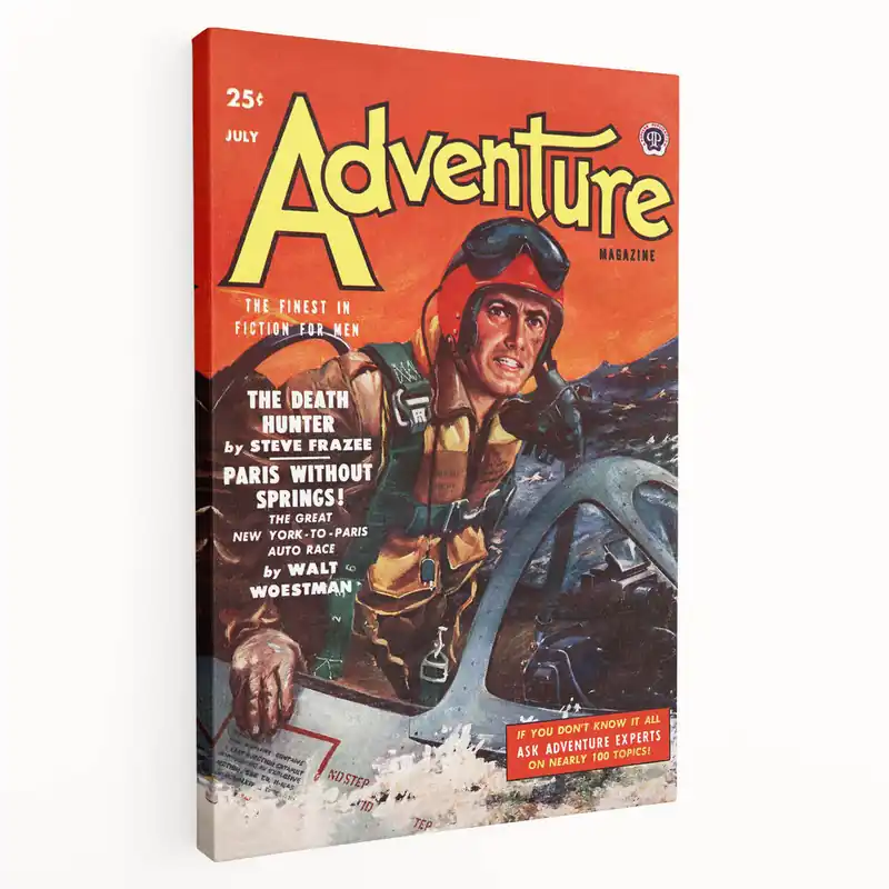 Adventure Vintage Magazine Cover Art Retro Aviation Wall Decor Professional Grade