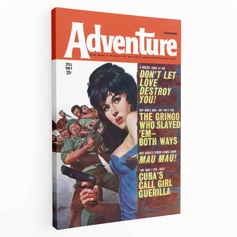 Adventure Vintage Magazine Cover Art Classic Retro Wall Decor Clearance