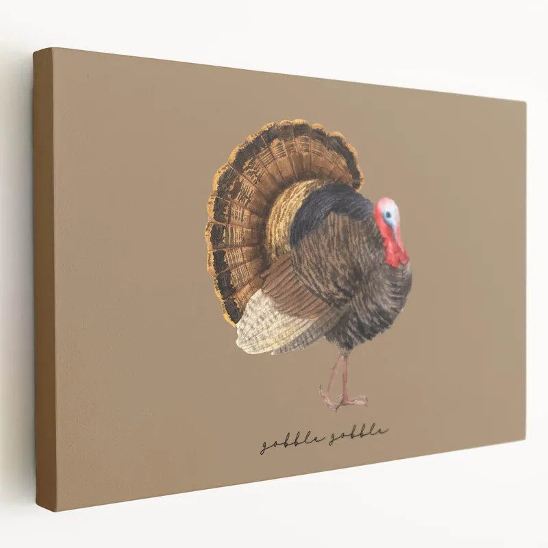 Warranty Included Thanksgiving Turkey Wall Art - Rustic Fall Canvas Print for Home